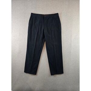 Vtg Z Zegna Chino Pants Men 38x30 Black Cotton Canvas Tapered Trousers 90's‎
